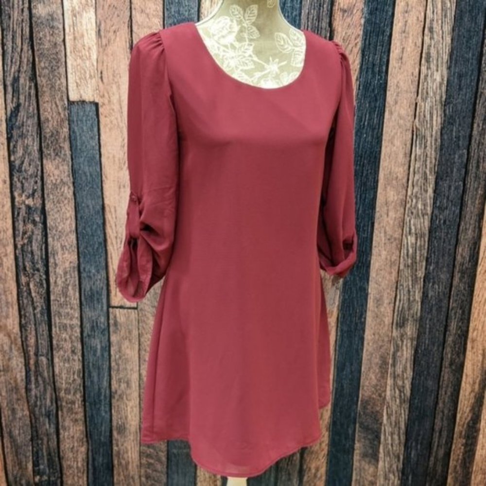 Speechless Maroon Shift Dress